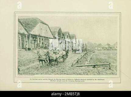 Austrian Convoy Passing Through the Russian town Dubno, Volhynia from the book The story of the great war; the complete historical records of events to date DIPLOMATIC AND STATE PAPERS by Reynolds, Francis Joseph, 1867-1937; Churchill, Allen Leon; Miller, Francis Trevelyan, 1877-1959; Wood, Leonard, 1860-1927; Knight, Austin Melvin, 1854-1927; Palmer, Frederick, 1873-1958; Simonds, Frank Herbert, 1878-; Ruhl, Arthur Brown, 1876-  Volume VII Published 1920 Stock Photo