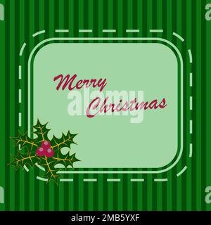 Colorful frame for New Year and Christmas greeting card designed in square shape Stock Vector