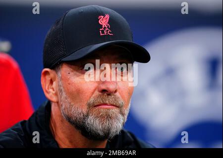 File photo dated 26-10-2022 of Jurgen Klopp, who will mark his 1,000th match as a manager with Liverpool's home game against Chelsea on Saturday. Issue date: Friday January 20, 2023. Stock Photo