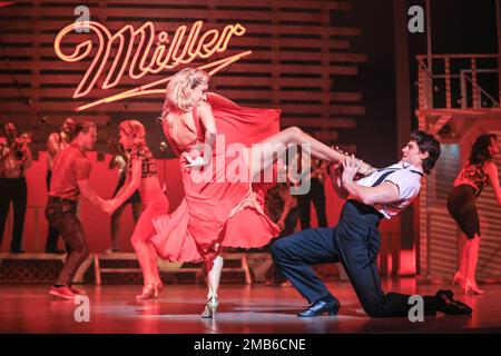 London, UK. 20th Jan, 2023. 'Dirty Dancing - The Classic Story on Stage' is back at London's Dominion Theatre now for a limited run until 29th April, including many of the iconic scenes of the original film. Michael O'Reilly (Johnny Castle), Kira Malou (Frances 'Baby' Houseman) in the two leading part. Credit: Imageplotter/Alamy Live News Stock Photo