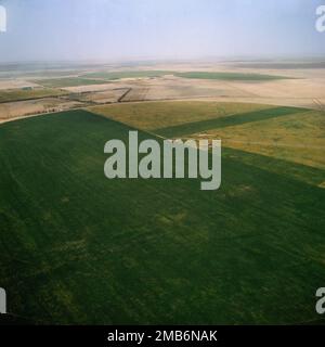 Buraidah Saudi Arabia Irrigated Farm Land Aerial View Stock Photo