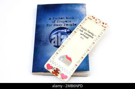 A Pocket Book of Prayers for Buy People and Bookmark Stock Photo