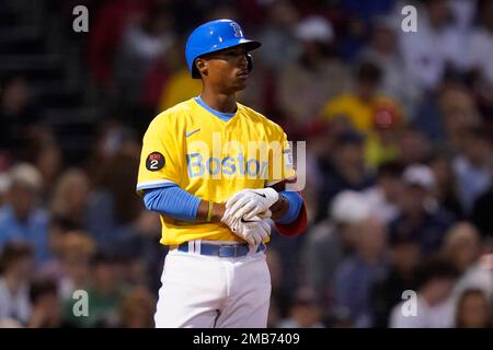 Boston Red Sox's Jarren Duran during a baseball game, Thursday, June 23,  2022, at Fenway Park in Boston. (AP Photo/Charles Krupa Stock Photo - Alamy