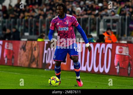 Moise Kean of Juventus FC in action during the Italy Cup football match between Juventus FC and AC Monza. Stock Photo