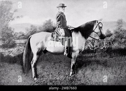 Confederate General Robert E. Lee on his horse Traveller Stock Photo