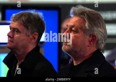 Robert Smith, secretary general of the British Boxing Board of Control (right) during the weigh-in at the Manchester Central Convention Complex, Manchester. Picture date: Friday January 20, 2023. Stock Photo