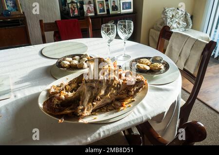 Christmas Turkey Dinner leftovers, UK. Stock Photo