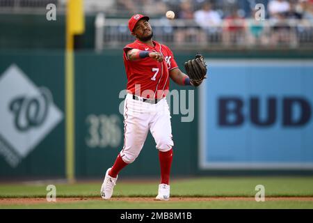 Ronald Acuna Jr. grounds out, third baseman Maikel Franco to first