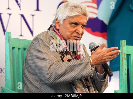 Javaed Rajesthan Poet Javed Akhtar during the Jaipur Literature Festival, in Jaipur ...