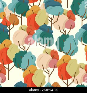 Seamless pattern with colorful trees Stock Vector