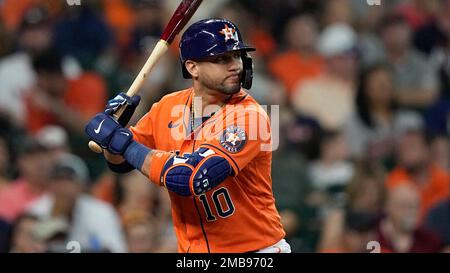 Houston Astros' Yuli Gurriel bats against the Tampa Bay Rays during the  fifth inning of a baseball game Wednesday, Sept. 29, 2021, in Houston. (AP  Photo/David J. Phillip Stock Photo - Alamy