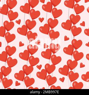 Romantic seamless background with hearts Stock Vector
