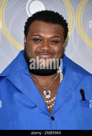 Jaquel Spivey arrives at the 75th annual Tony Awards on Sunday, June 12