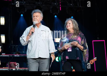 Lorianne Crook, left, and Charlie Chase are seen during the 2023 CMA ...