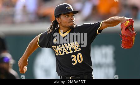Alabama State's Breon Pooler plays against Tennessee during an NCAA baseball  game on Friday, June 3, 2022, in Knoxville, Tenn. (AP Photo/John Amis Stock  Photo - Alamy