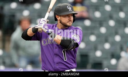 Colorado Rockies catcher Dom Nunez (3) in the second inning of a baseball  game Wednesday, April 20, 2022, in Denver. (AP Photo/David Zalubowski Stock  Photo - Alamy