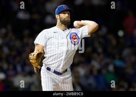 Chicago Cubs relief pitcher Daniel Palencia walks to the mound during the  sixth inning of a baseball game against the St. Louis Cardinals Saturday,  July 22, 2023, in Chicago. (AP Photo/Erin Hooley