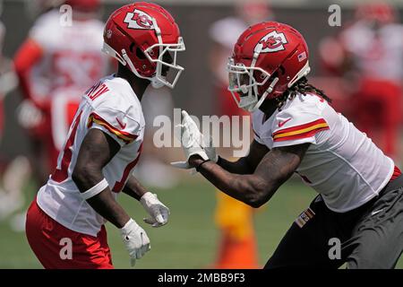 Kansas City Chiefs safety Nazeeh Johnson (13) celebrates after defeating  the Philadelphia Eagles in the NFL Super Bowl 57 football game, Sunday,  Feb. 12, 2023, in Glendale, Ariz. (AP Photo/Steve Luciano Stock Photo -  Alamy