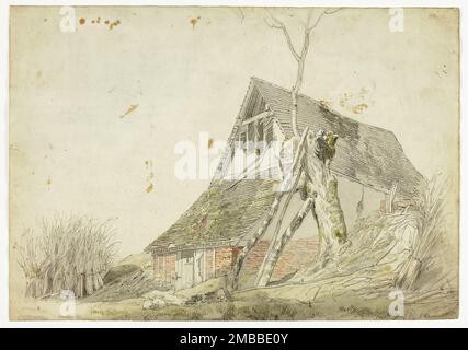 Farm House in Ruins, n.d. Possibly by Michael Angelo Rooker. Stock Photo