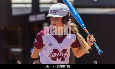 Mississippi State outfielder Chloe Malau'ulu (14) during an NCAA softball  game on Tuesday, Feb. 28, 2023, in Starkville, Miss. (AP Photo/Vasha Hunt  Stock Photo - Alamy