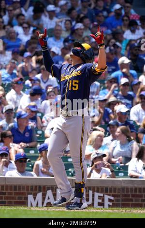 Milwaukee Brewers' Luis Urias bats during a baseball game against the Miami  Marlins, Saturday, May 14, 2022, in Miami. (AP Photo/Lynne Sladky Stock  Photo - Alamy