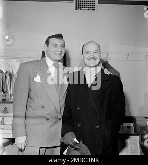 Portrait of Bud Freeman and Frankie Laine, New York, N.Y.(?), 1938. Stock Photo