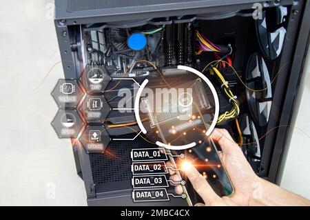 The concept of using performance monitoring programs Stock Photo