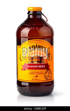 Chisinau, Moldova September 2018: Bundaberg bottle ginger beer  Bundaberg brand is a manufacturer of beverage products in Australia. Stock Photo