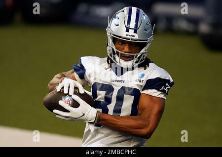 Dallas Cowboys wide receiver Brandon Smith (80) catches a pass in front of Seattle  Seahawks cornerback John Reid (29) in the second half of a preseason NFL  football game in Arlington, Texas, Friday, Aug. 26, 2022. (AP Photo/Michael  Ainsworth Stock