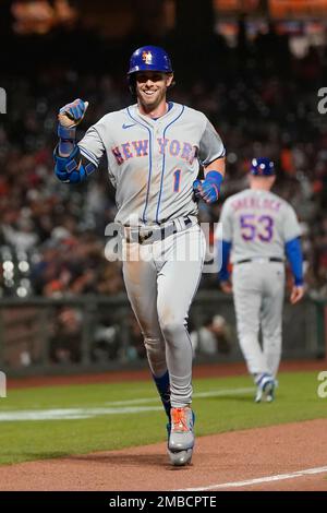 This is a 2023 photo of Jeff McNeil of the New York Mets baseball team.  This image reflects the Mets active roster as of Thursday, Feb. 23, 2023,  when this image was