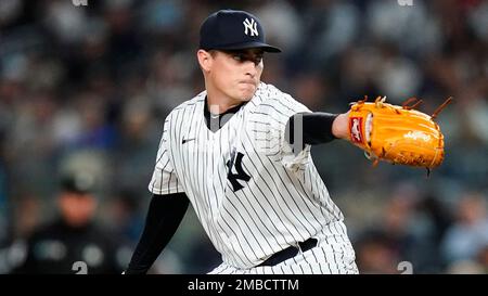New York Yankees' Ron Marinaccio pitches during the seventh inning of a  baseball game against the Baltimore Orioles Thursday, July 6, 2023, in New  York. (AP Photo/Frank Franklin II Stock Photo - Alamy