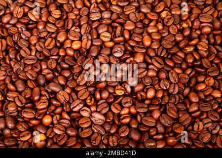 Close up macro view of espresso coffee beans Stock Photo