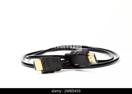 HDMI cable isolated on a white background Stock Photo