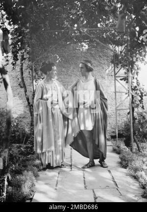 Kanellos, Vanellos and Tanagra, in dance costumes, 1929. Stock Photo