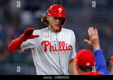 Philadelphia Phillies' Alec Bohm plays during a baseball game, Friday,  Sept. 23, 2022, in Philadelphia. (AP Photo/Matt Slocum Stock Photo - Alamy