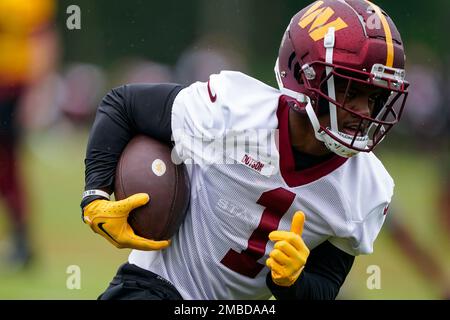 New Commanders WR Jahan Dotson's Day 1 press conference in Ashburn