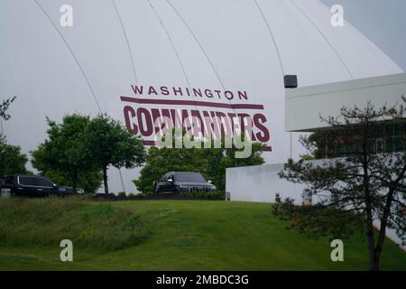 Washington Commanders training facility bubble headquarters logo