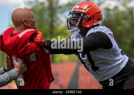 Cleveland Browns defensive tackle Perrion Winfrey (97) stands on the  sideline during an NFL football game against the Tampa Bay Buccaneers,  Sunday, Nov. 27, 2022, in Cleveland. (AP Photo/Kirk Irwin Stock Photo -  Alamy