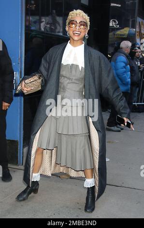 New York, NY, USA. 20th Jan, 2023. Tati Gabrielle seen after an appearance on Good Morning America in New York City on January 20, 2023. Credit: Rw/Media Punch/Alamy Live News Stock Photo