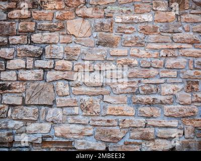 Ancient medieval stone wall texture background Stock Photo