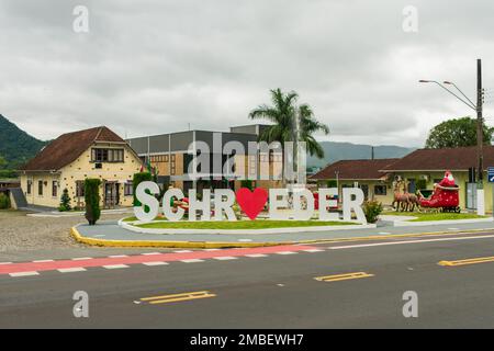 Schroeder, Brazil - Circa December 2022: City hall building of