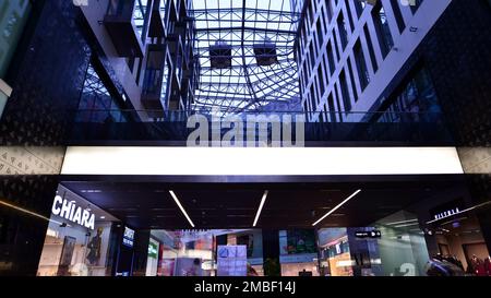 Modern Elevator Staircase In The Mall Stock Photo - Alamy