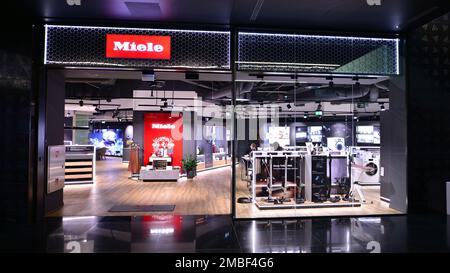 Warsaw, Poland. 19 January 2023. Inside MIELE retail store. Miele is German Based Manufacturer of Premium Class Household Appliances and Electronics Stock Photo