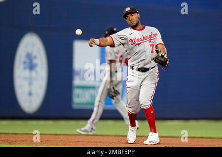 Ronald Acuna Jr. grounds out, third baseman Maikel Franco to first