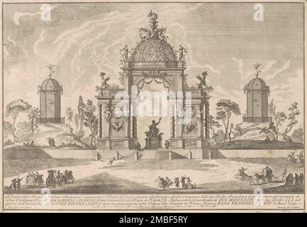 The Seconda Macchina for the Chinea of 1756: The Temple of Ceres, 1756. Stock Photo