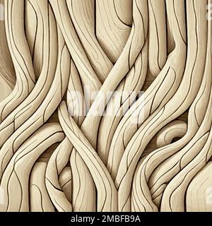 Texture light wicker wood background with knots - Vector illustration Stock Vector