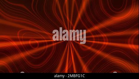 Composition of red light trails and shapes on black background Stock ...