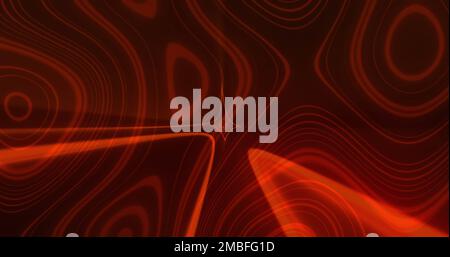 Composition of red light trails and shapes on black background Stock ...