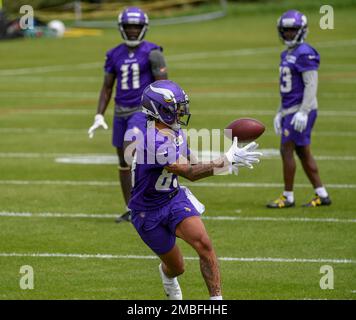 Minnesota Vikings wide receiver Jalen Nailor (83) runs against the Denver  Broncos during an NFL preseason football game, Saturday, Aug. 27, 2022, in  Denver. (AP Photo/Jack Dempsey Stock Photo - Alamy