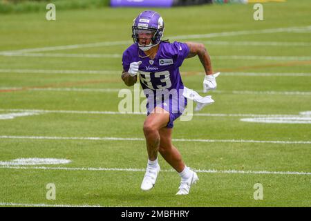 Minnesota Vikings wide receiver Jalen Nailor (83) runs against the Denver  Broncos during an NFL preseason football game, Saturday, Aug. 27, 2022, in  Denver. (AP Photo/Jack Dempsey Stock Photo - Alamy